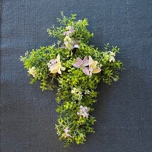 Easter Cross Floral Greenery Cross wreath